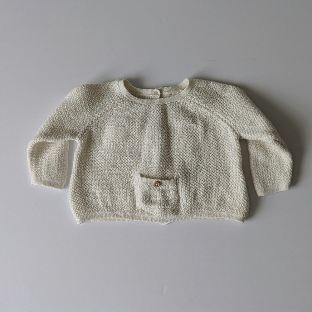 Zara Mini Collection Cream Knit Baby Sweater